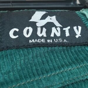 Green corduroy pants size 16 La county,made in USA with zipper and pockets